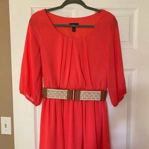 NWOT Coral Chiffon Dress